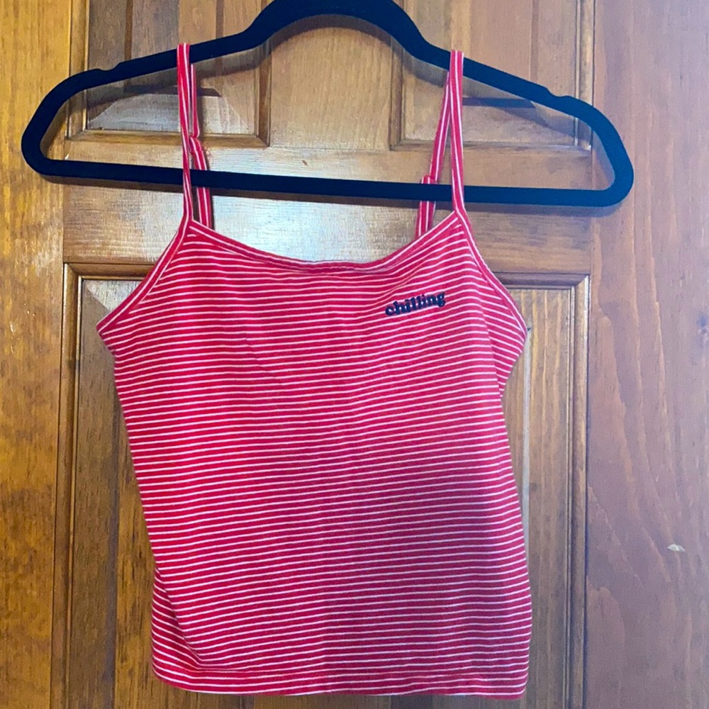 cropped tank with lettering (chilling)